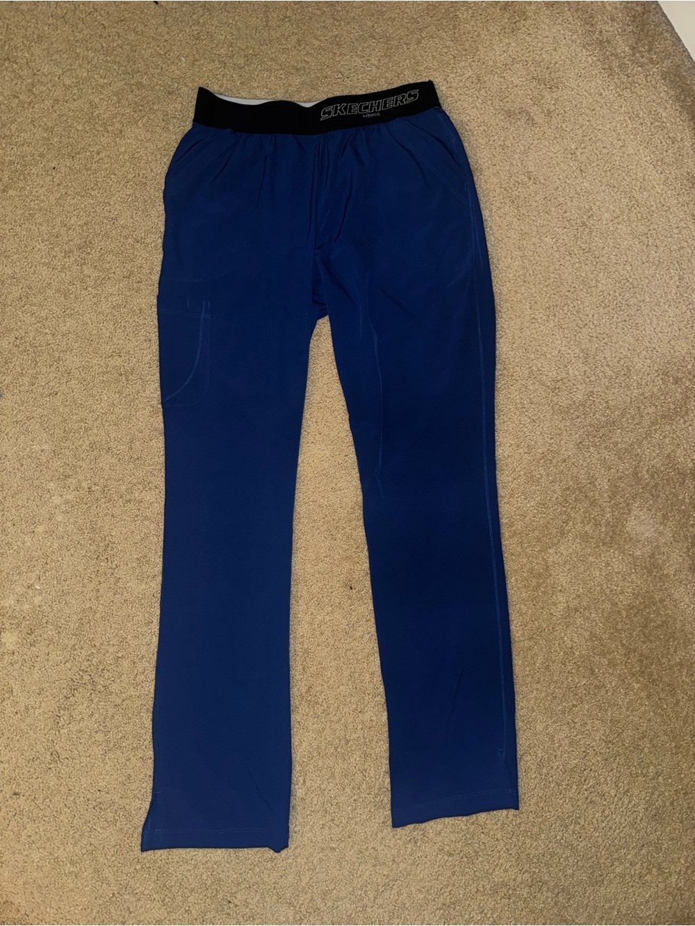 Skechers Elastic Waist Scrub Pants in Galaxy Blue